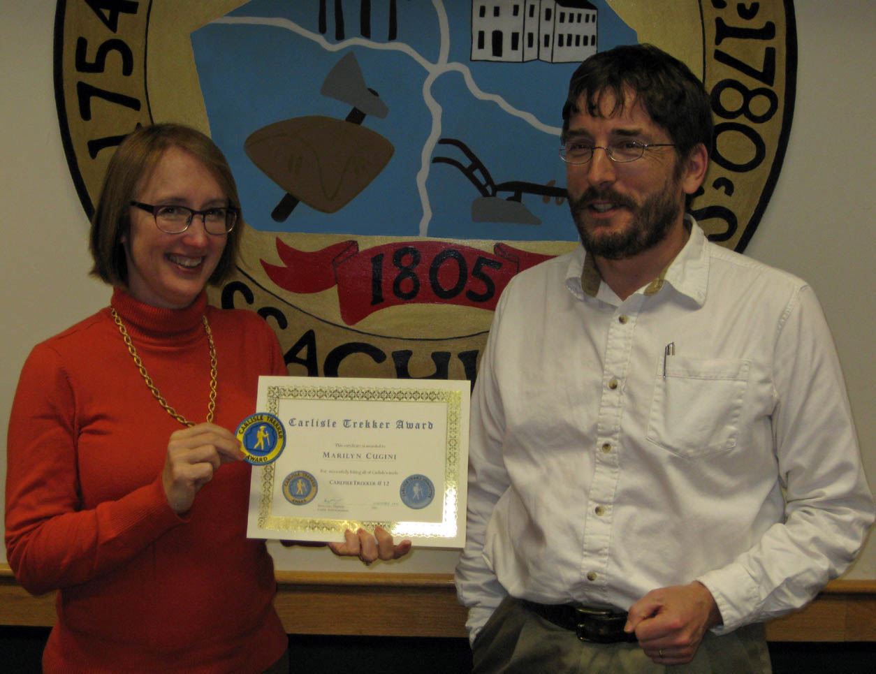 Marilyn Cugini Receiving Trekker Award